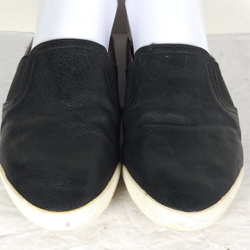 Frye women's Melanie US 7M Black Leather Slip On Flat Mules Sneakers Shoes - Picture 5 of 16